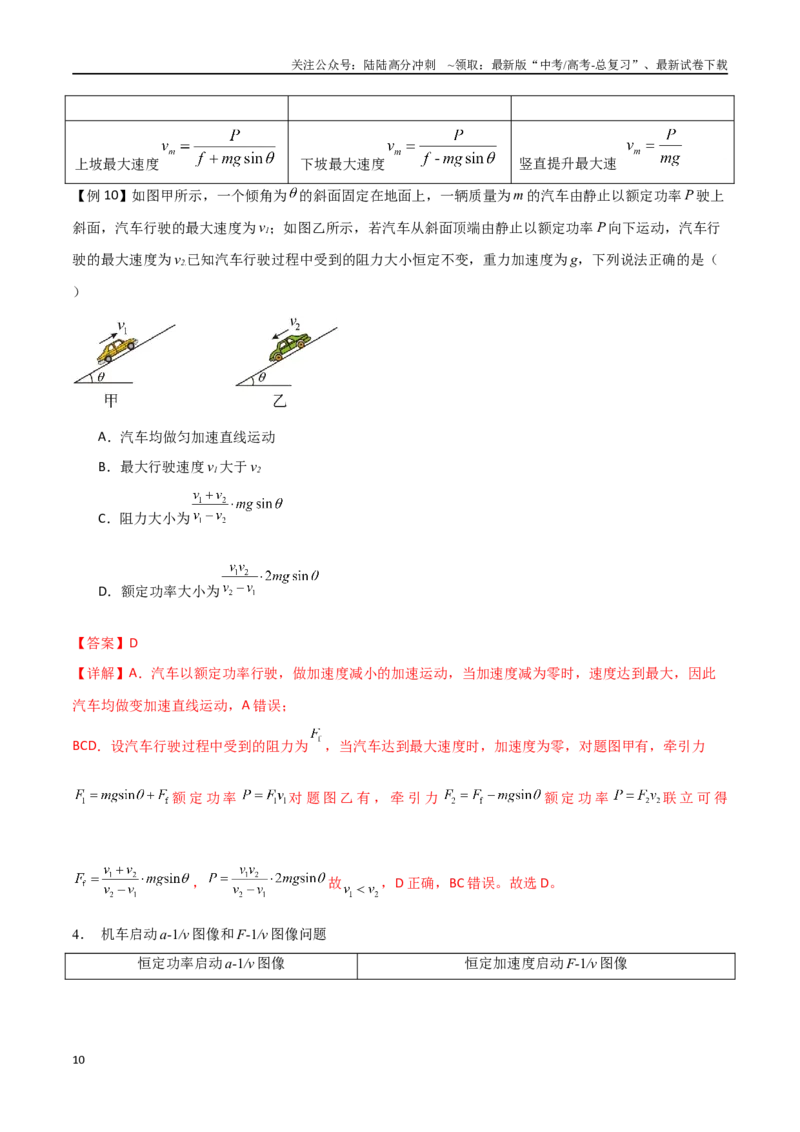 《专题31功、功率、机车启动问题（解析版）_04-物理-高考总复习_一轮复习_2024年_2024年高考物理一轮大单元综合复习导学练讲义练习_第五部分：功和功能关系(5)份》第10页预览