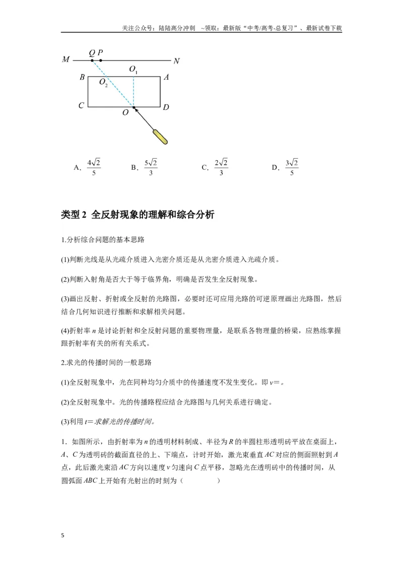 《专题31光学（学生版）_04-物理-高考总复习_专项复习_2025年_2025年高中高考物理模型与方法_资料_7高考热点题型归类（一轮）》第5页预览