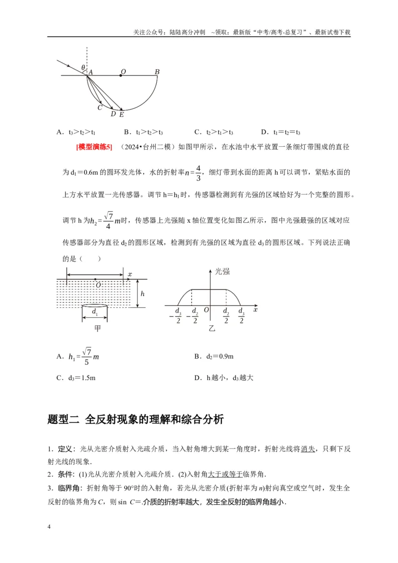 《专题33光的折射与全反射（学生版）_04-物理-高考总复习_专项复习_2025年_2025年高考物理热点知识讲练与题型归纳（全国通用）_资料》第4页预览