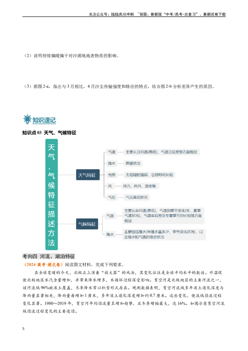 《题型01特征描述类题型-（新高考通用）（原卷版）_07-地理-高考总复习_专项复习_2024年_2024高考地理真题题源解密（新高考通用）》第5页预览