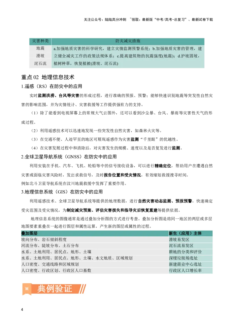 《重难点08自然灾害与地理信息技术-（新高考专用）（教师版）_07-地理-高考总复习_专项复习_2024年_2024年高考地理热点·重点·难点专练（新高考专用）》第4页预览