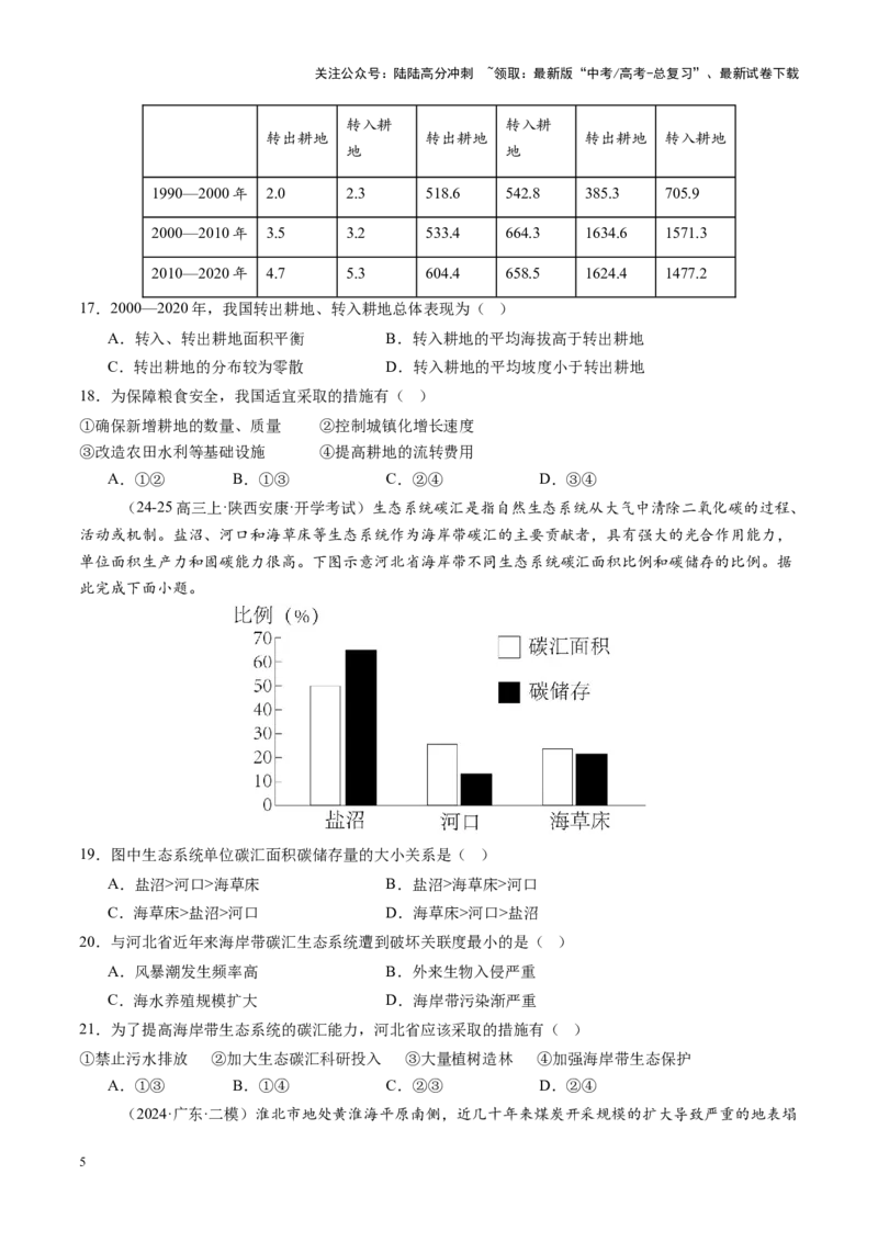 《高考大专题区域发展与国家安全（专题测试卷一）（学生版）_07-地理-高考总复习_一轮复习_2025年_2025年高考地理一轮复习讲义+练习+课件（新教材新高考）》第5页预览