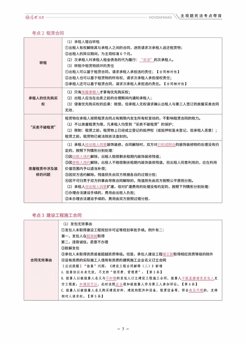 《01.民法考点带背讲义(1)_2026法考主观_HD_072026HD主观案例模考阶段_00讲义》第7页预览