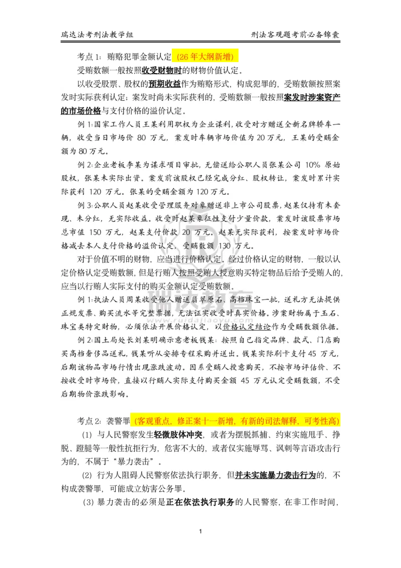《刑法_2026法考客观_瑞-D_1426RD客观考前必背锦囊》第1页预览