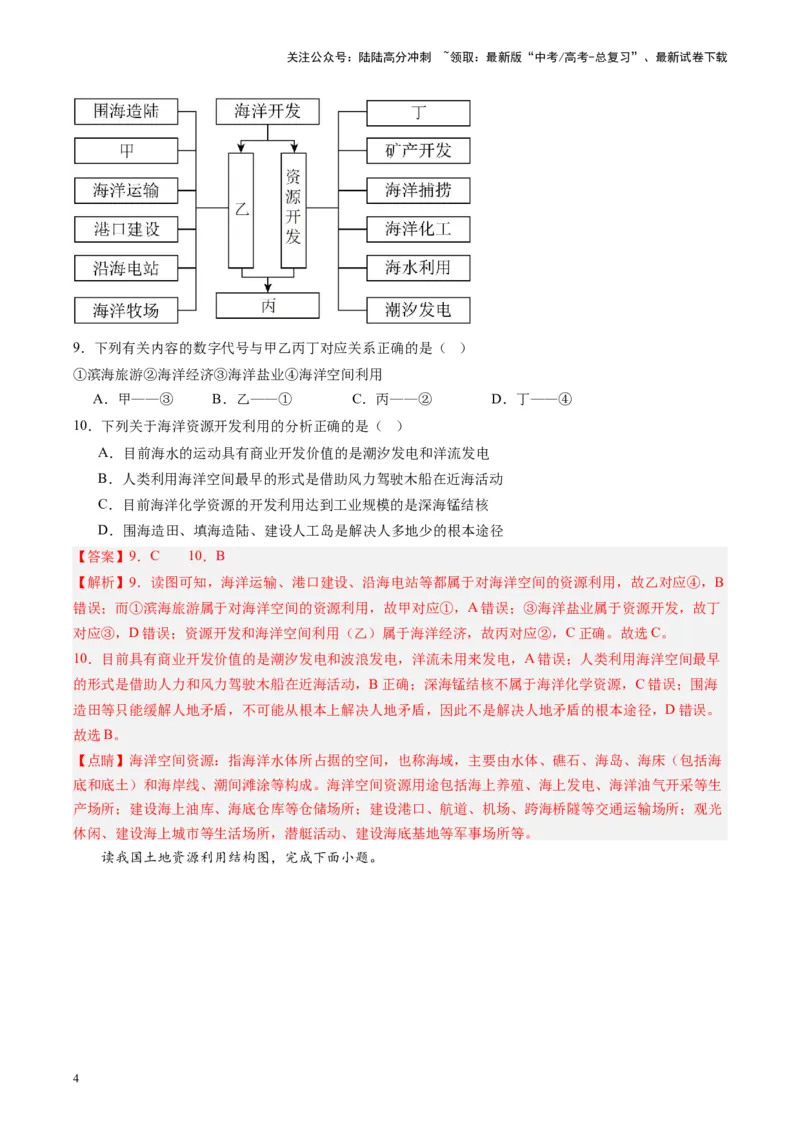 《练习19中国自然资源-（全国通用）（解析版）_07-地理-高考总复习_专项复习_2024年_2024年高考区域地理总复习世界地理中国地理课件练习题_资料》第4页预览