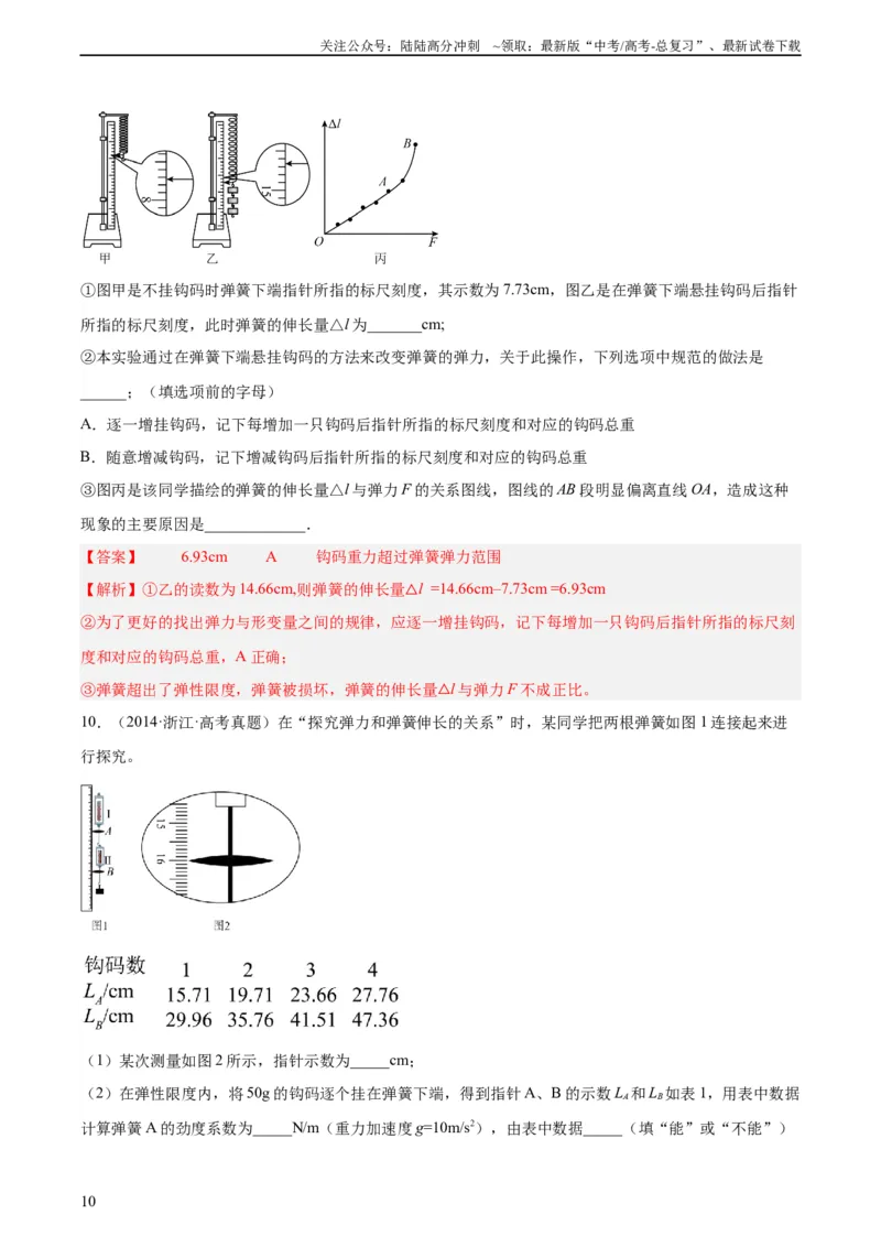 《专题71实验二：力的平行四边形定则和测量动摩擦因数（教师版）（全国通用）_04-物理-高考总复习_专项复习_2024年_十年（2014-2023）高考物理真题分项汇编（全国通用）》第10页预览