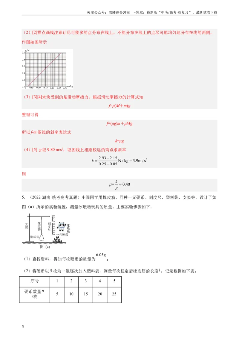 《专题71实验二：力的平行四边形定则和测量动摩擦因数（教师版）（全国通用）_04-物理-高考总复习_专项复习_2024年_十年（2014-2023）高考物理真题分项汇编（全国通用）》第5页预览