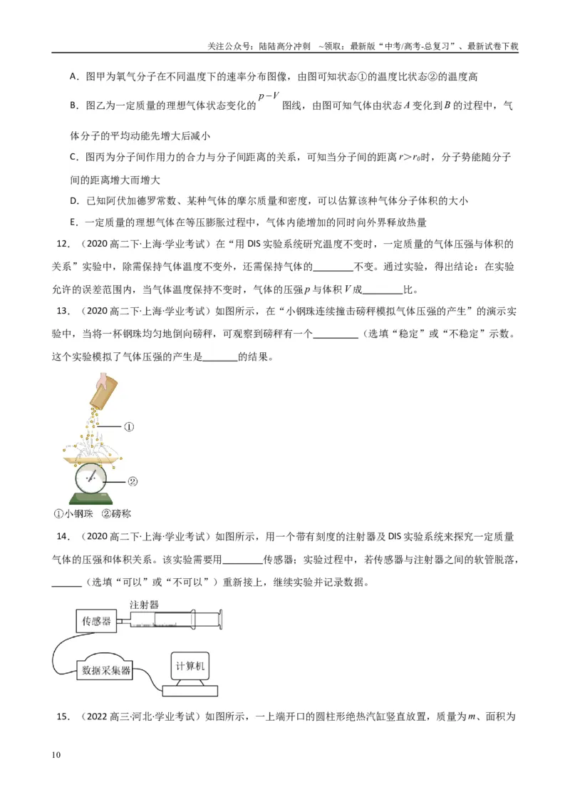 《专题28热学（学生版）_04-物理-高考总复习_专项复习_2025年_2025年高中学业水平合格考物理真题分类汇编（全国通用）》第10页预览