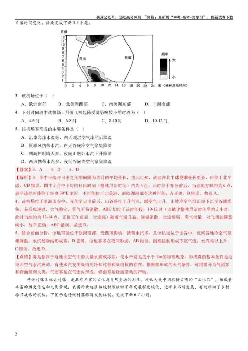 《高考考前抢分模拟卷（16+4）（解析版）_07-地理-高考总复习_专项复习_2024年_2024年高考地理抢分秘籍（新高考专用）》第2页预览
