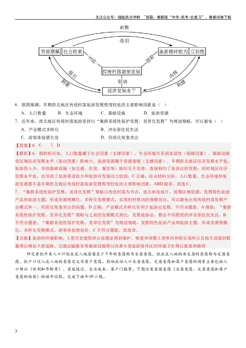 《高考考前抢分模拟卷（16+4）（解析版）_07-地理-高考总复习_专项复习_2024年_2024年高考地理抢分秘籍（新高考专用）》第3页预览