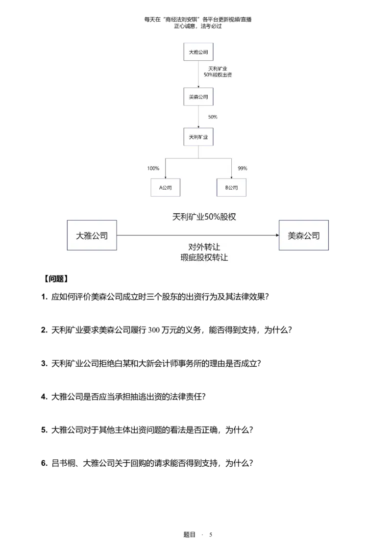 《2026年法考主观题商法_刘安琪_十年真题十年模拟_题目(1)_2026法考主观_JX_0926jx主观商法刘安琪--十年真题十年模拟》第5页预览
