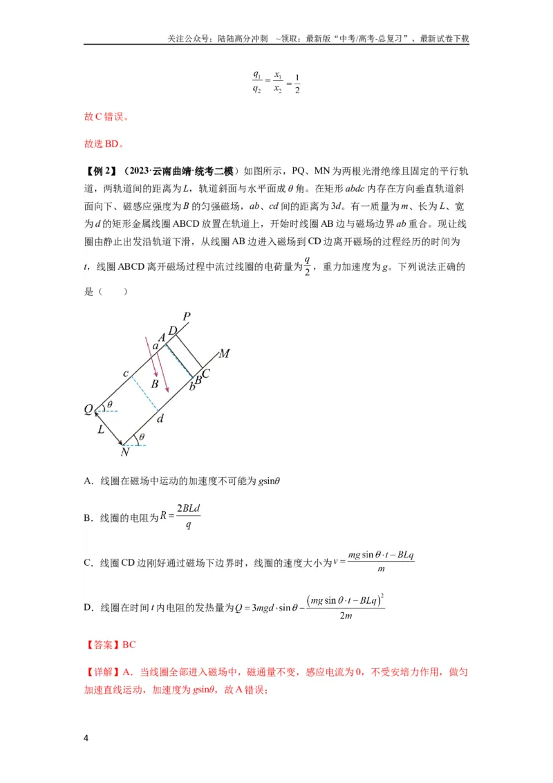 《专题29动量观点在电磁感应中的应用（解析版）_04-物理-高考总复习_一轮复习_2024年_2024年高考物理一轮复习热点题型归类训练重点提升_2023版》第4页预览