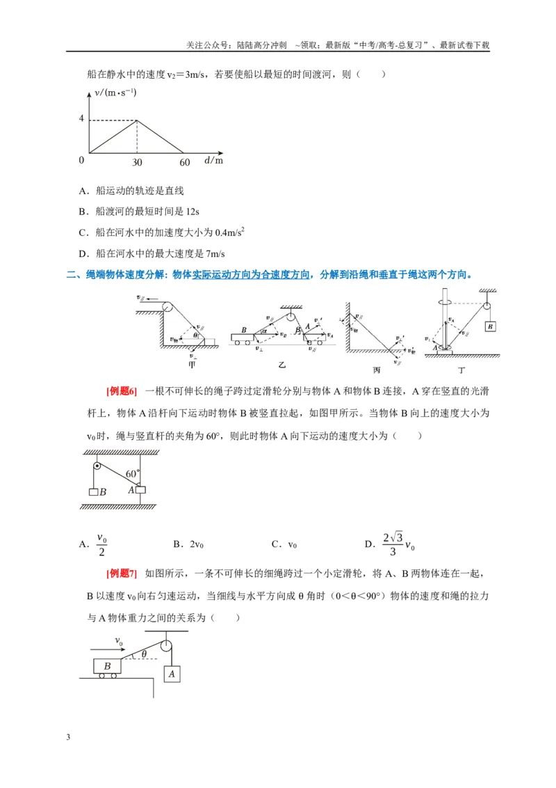 《专题4曲线运动（原卷版）_04-物理-高考总复习_专项复习_2024年_2024高考物理复习二级结论题型详解全面复习知识点_资料》第3页预览