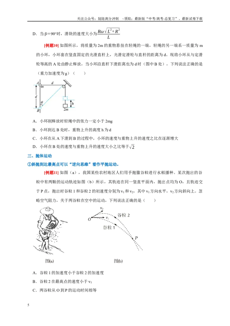 《专题4曲线运动（原卷版）_04-物理-高考总复习_专项复习_2024年_2024高考物理复习二级结论题型详解全面复习知识点_资料》第5页预览
