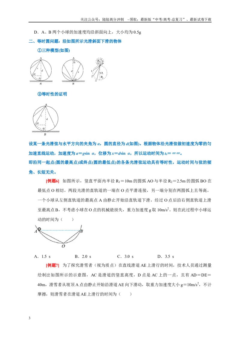 《专题3牛顿运动定律（原卷版）_04-物理-高考总复习_专项复习_2024年_2024高考物理复习二级结论题型详解全面复习知识点_资料》第3页预览