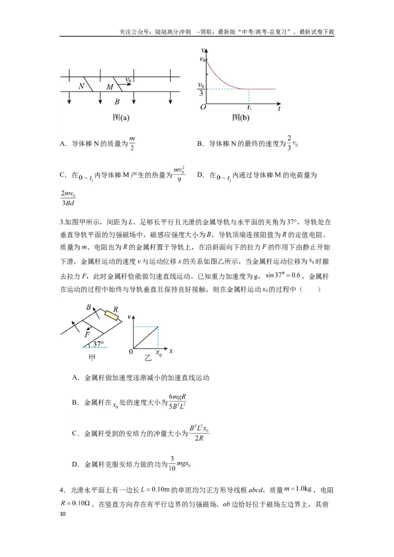 《专题28电磁感应综合问题（学生版）_04-物理-高考总复习_专项复习_2025年_2025年高考物理热点题型归类》第10页预览