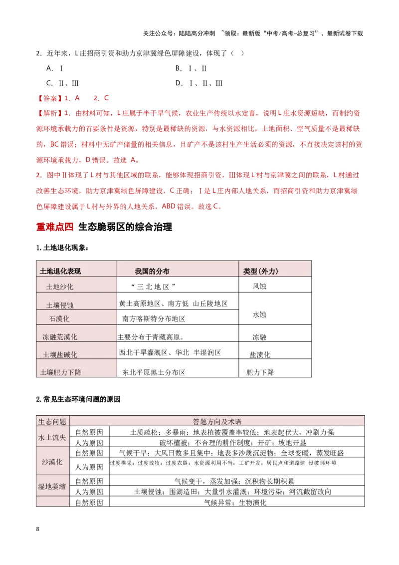《重难点12区域发展与区域合作（教师版）_07-地理-高考总复习_专项复习_2025年_2025年高考地理重难点讲义专练（新高考通用）》第8页预览