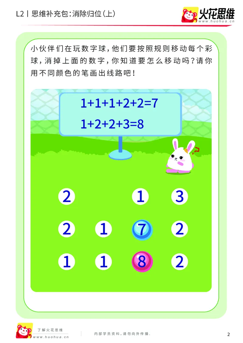 《第20专题_路线消数_消除归位（上）_提高挑战包_202004302238181_（G1450)火花思维幼小衔接及L1-L5_L2完结_L2完结AI41-88_补充资料练习册_20路线消数》第2页预览