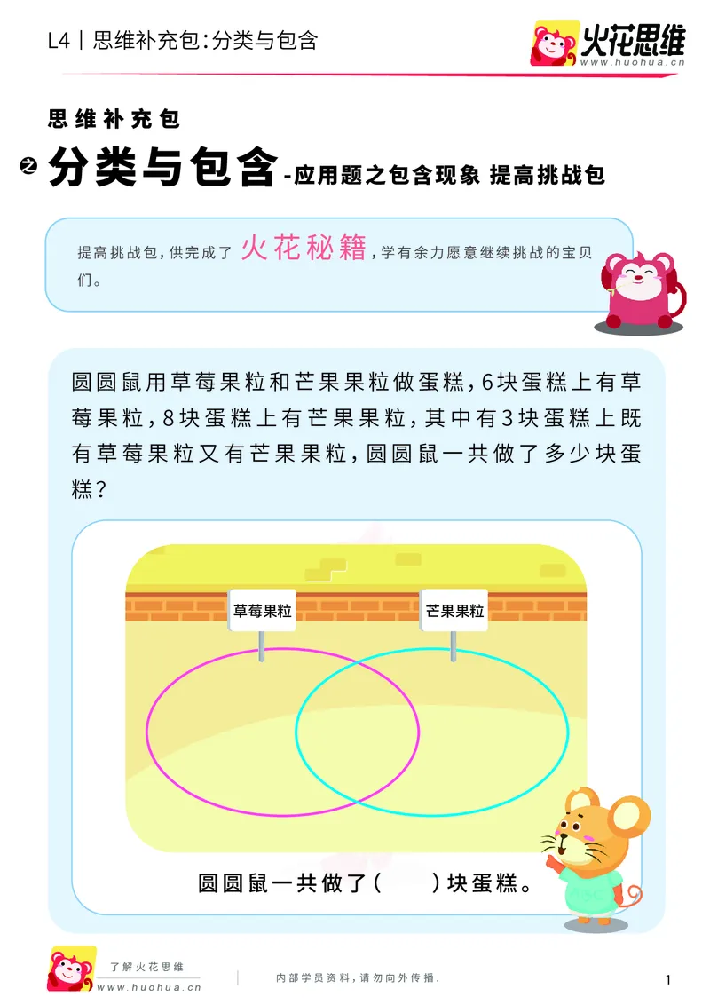 《第6专题_应用题之包含现象_分类与包含_提高挑战包_201911041154141_（G1450)火花思维幼小衔接及L1-L5_L4完结_火花视频_06.应用题之包含现象》第1页预览