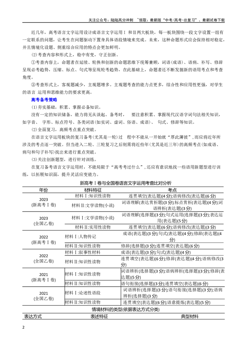《专题28语言综合运用新情境新题型（讲义）（原卷版）_二轮复习_2024年_2024年高考语文二轮复习讲练测（新教材新高考）_配套讲义》第2页预览