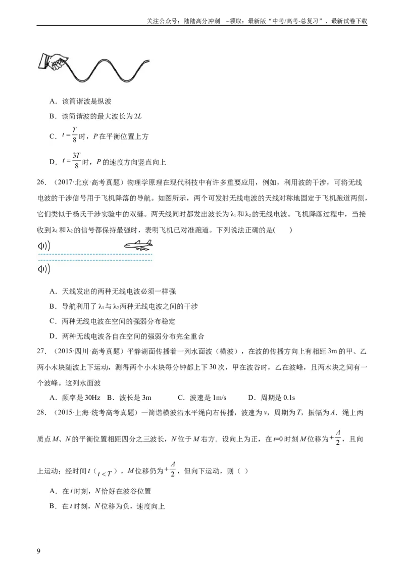 《专题33机械波（一）（学生版）（全国通用）_04-物理-高考总复习_专项复习_2024年_十年（2014-2023）高考物理真题分项汇编（全国通用）》第9页预览