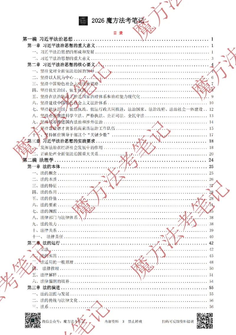 《标清有水印版2026魔方法考：理论法主客一体笔记_2026法考客观_其他_26年魔方10科法考笔记》第6页预览