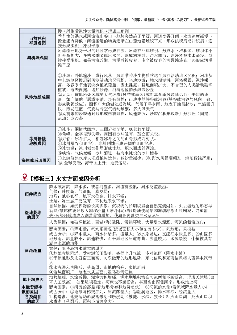 《题型02成因分析类题型（答题模版）-（解析版）_07-地理-高考总复习_专项复习_2025年_2025年高考地理答题技巧与答题模板（全国通用）》第3页预览