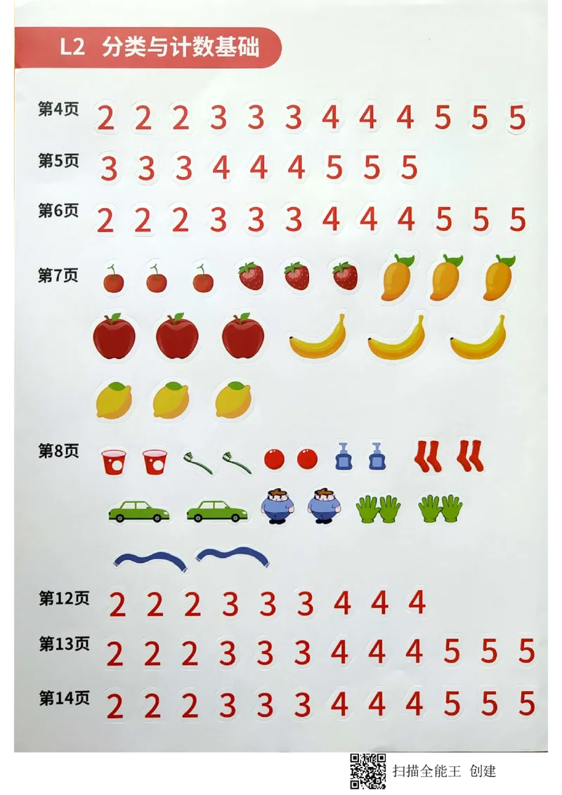 《贴纸_（G1450)火花思维幼小衔接及L1-L5_L2完结_L2完结AI40课_04.教具拍照_09分类与计数基础》第1页预览