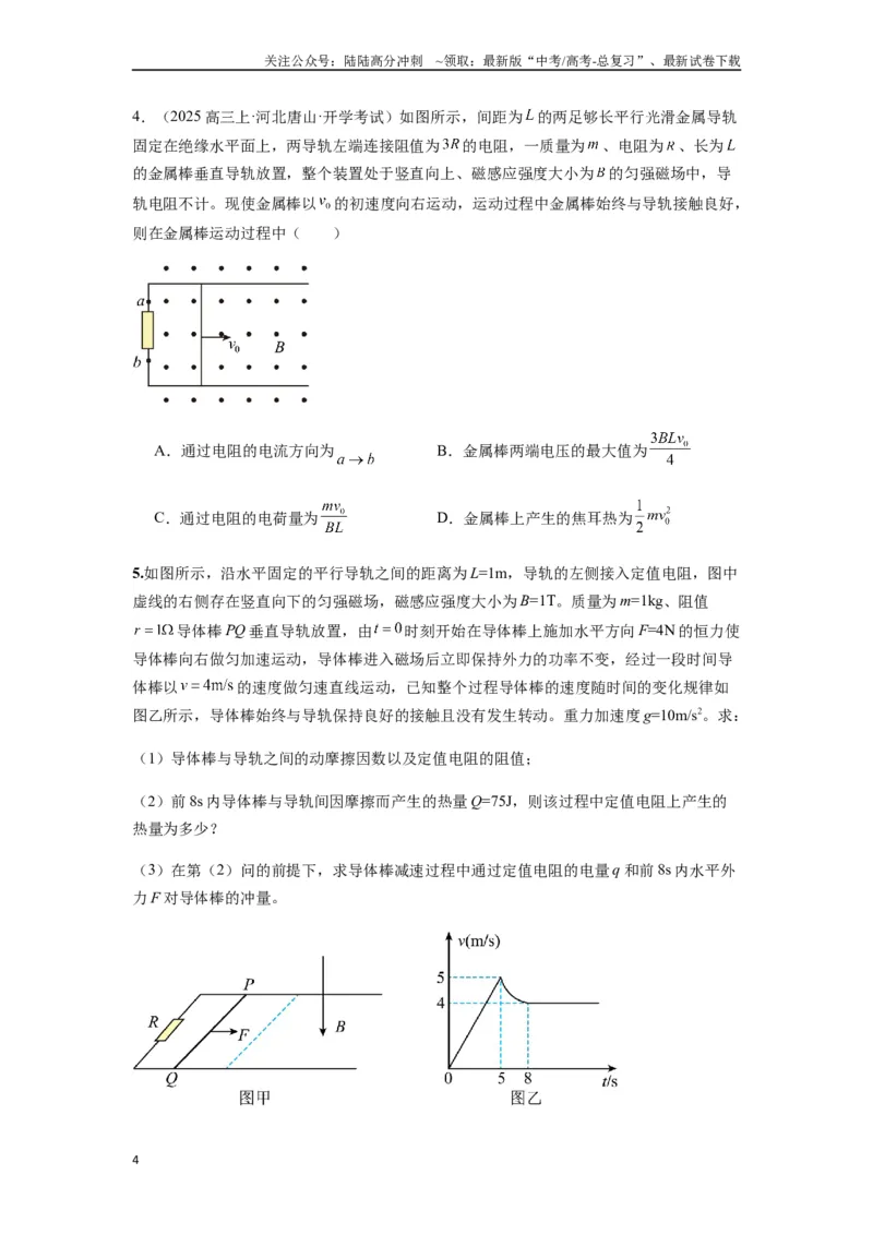 《专题29动量观点在电磁感应中的应用（学生版）_04-物理-高考总复习_一轮复习_2025年_2025年高考物理一轮复习热点题型归类》第4页预览