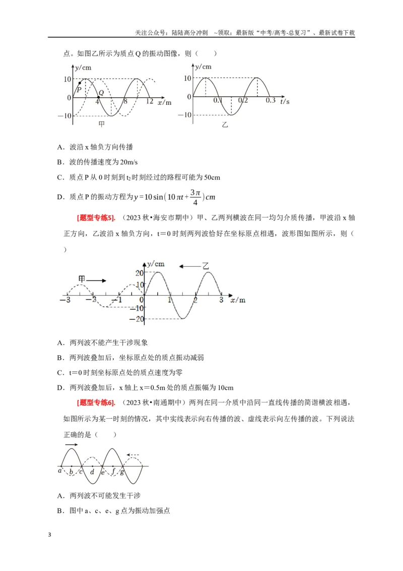 《专题32机械波（原卷版）_04-物理-高考总复习_专项复习_2024年_2024高考物理热点知识清单题型讲练高考复习全国通用_资料》第3页预览