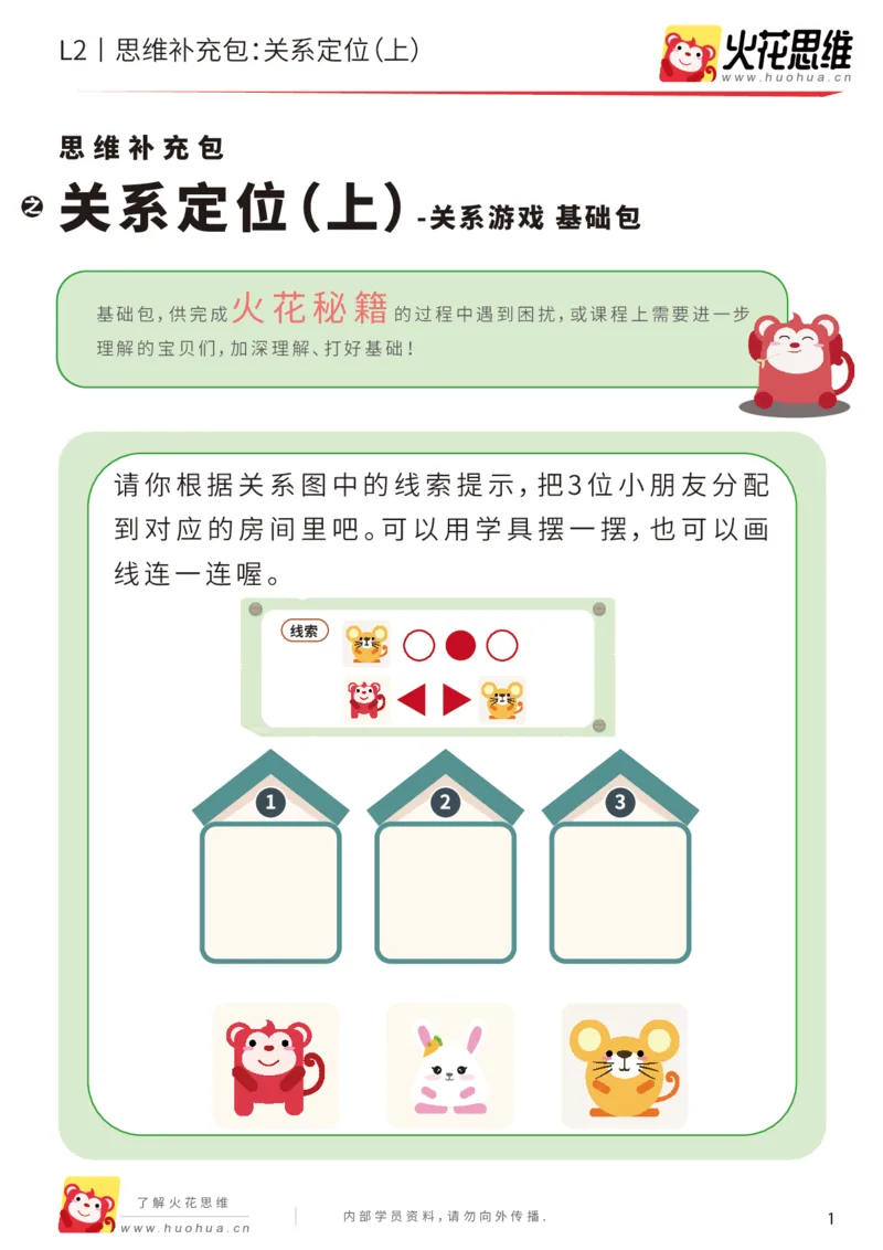 《第22专题_关系游戏_关系定位（上）_基础巩固包_202005251034511_（G1450)火花思维幼小衔接及L1-L5_L2完结_L2完结AI41-88_补充资料练习册_22关系游戏》第1页预览