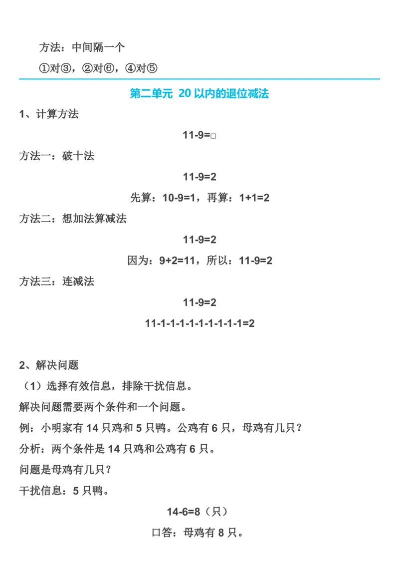 《人教一年级数学下全册名校精编知识点归纳_（G1450)火花思维幼小衔接及L1-L5_L2完结_L2完结AI40课_07火花训练营福利合集_1-6年级数学试卷_人教版》第2页预览