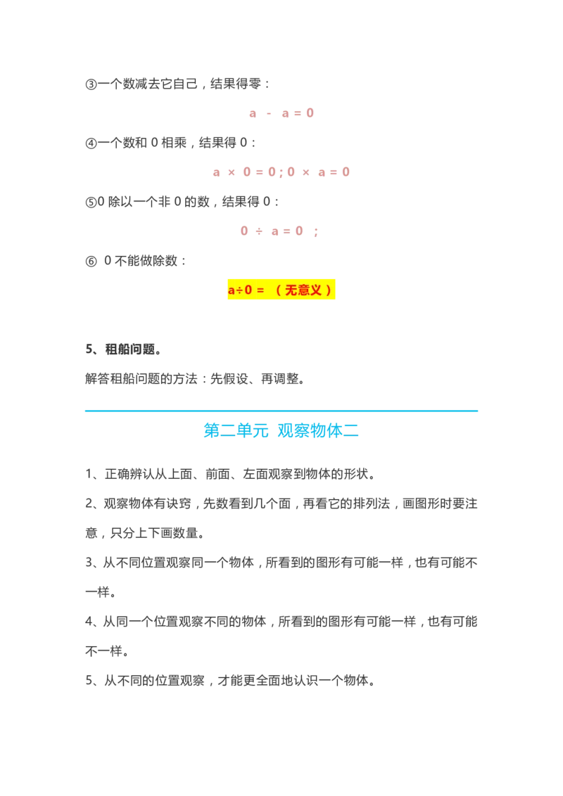 《人教四年级数学下全册名校精编知识点归纳_（G1450)火花思维幼小衔接及L1-L5_L2完结_L2完结AI40课_07火花训练营福利合集_1-6年级数学试卷_人教版》第3页预览