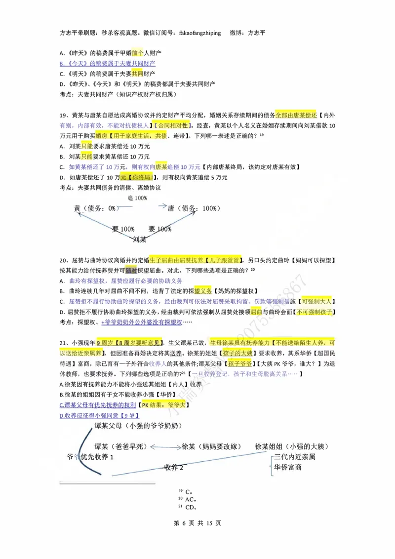 《(4)--2023-24-25-26秒杀民法真题讲义-4人格婚姻继承侵权（_2026法考客观_名师私塾_26民综方志平客观全程班视频+讲义_02客观真题回忆_00讲义》第6页预览