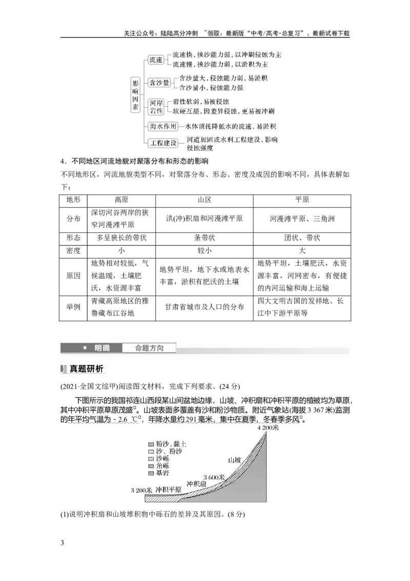 《第五章　第2讲　课时30　冲积平原的形成_07-地理-高考总复习_一轮复习_2025年_2025年大一轮复习讲义地理人教版_地理_大一轮复习讲义学生专用_2025大一轮复习讲义_第一部分　自然地理》第3页预览