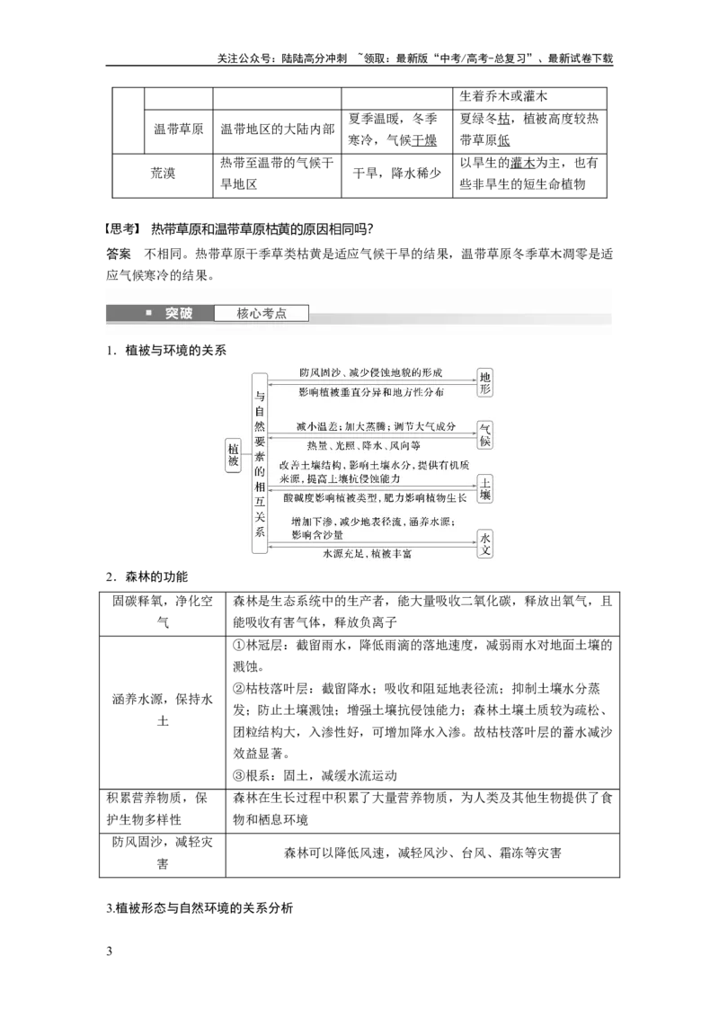 《第六章　第1讲　课时34　植被_07-地理-高考总复习_一轮复习_2025年_2025年大一轮复习讲义地理人教版_地理_大一轮复习讲义教师专用_配套Word版文档第一部分第三～七章》第3页预览