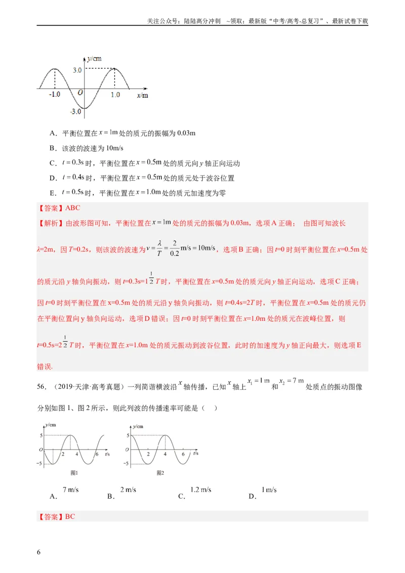 《专题34机械波（二）（教师版）（全国通用）_04-物理-高考总复习_专项复习_2024年_十年（2014-2023）高考物理真题分项汇编（全国通用）》第6页预览