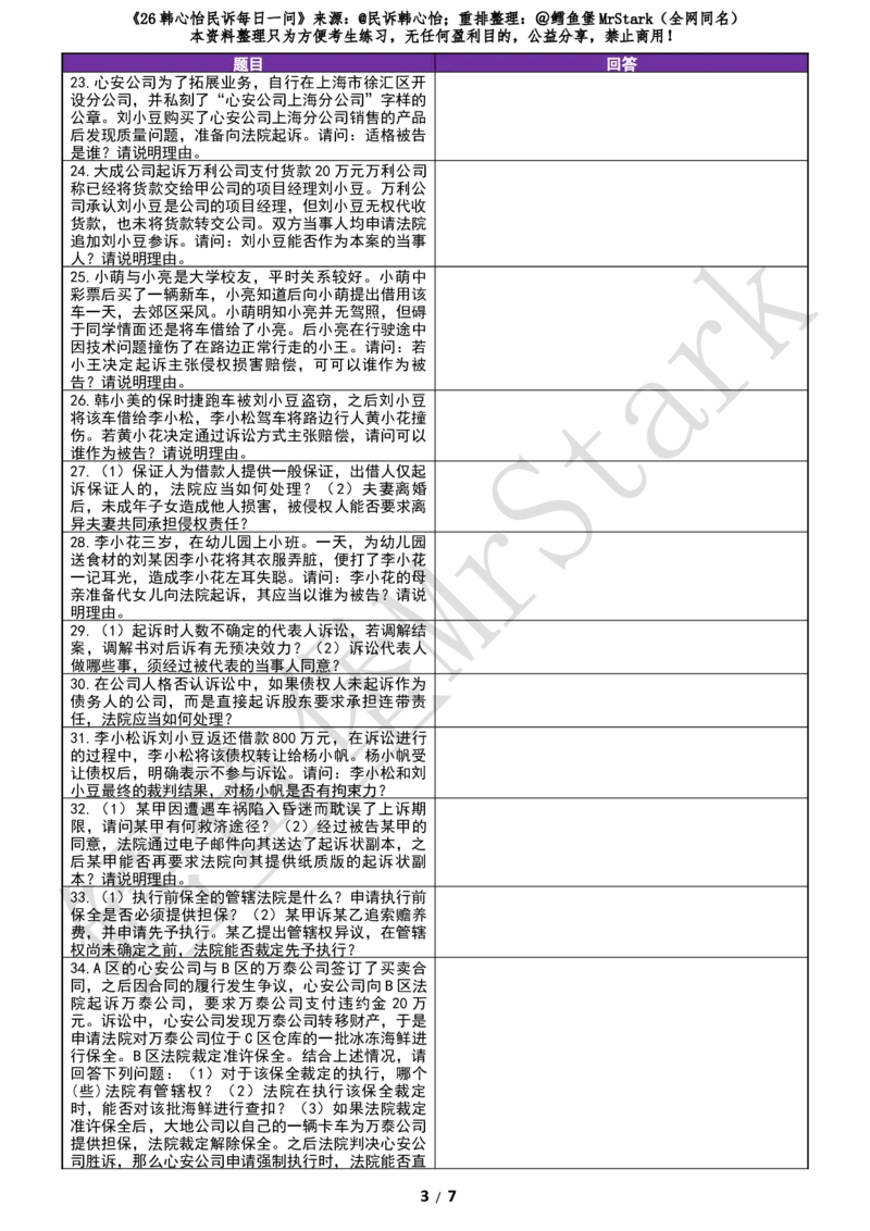 《(填空版)26韩心怡民诉每日一问-电脑答题_2026法考客观_其他_26法考总结类干货汇总_26法考每日一题汇总_26韩心怡民诉每日一问合集》第3页预览
