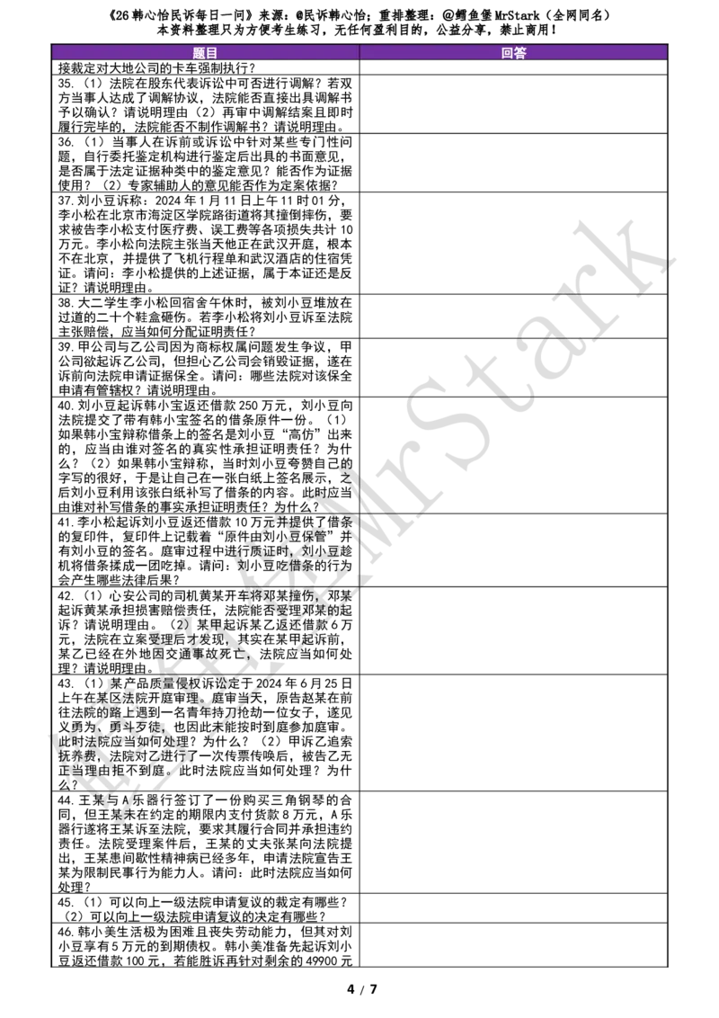 《(填空版)26韩心怡民诉每日一问-电脑答题_2026法考客观_其他_26法考总结类干货汇总_26法考每日一题汇总_26韩心怡民诉每日一问合集》第4页预览