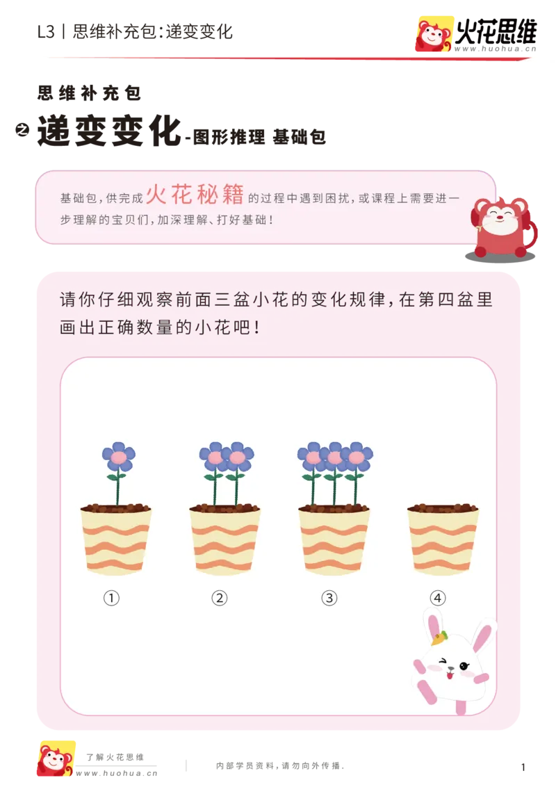 《第8专题_图形推理_递变变化_基础巩固包_201910291717411_（G1450)火花思维幼小衔接及L1-L5_L3完结_L3完结AI_04补充资料_08图形推理》第1页预览
