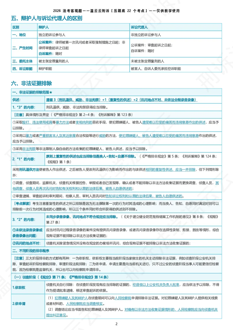 《温云云刑诉压箱底22个考点9.9晚9点必看直播_2026法考客观_名师私塾_2026刑诉温云云主客一体班》第2页预览