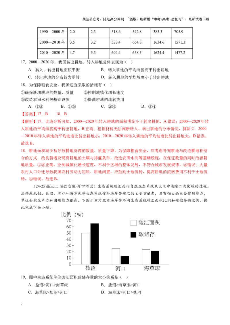 《高考大专题区域发展与国家安全（专题测试卷一）（教师版）_07-地理-高考总复习_一轮复习_2025年_2025年高考地理一轮复习讲义+练习+课件（新教材新高考）》第7页预览