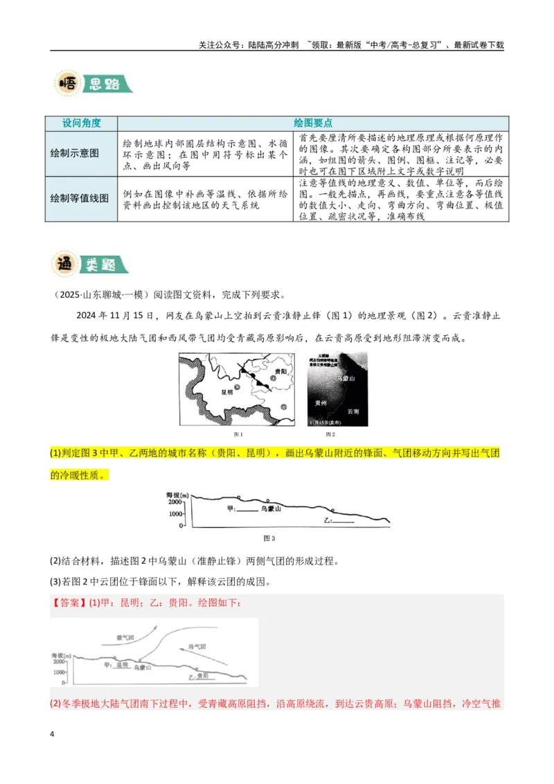 《题型08绘图实践类（教师版）_07-地理-高考总复习_专项复习_2025年_2025年高考地理大题突破+限时集训（新高考通用）》第4页预览