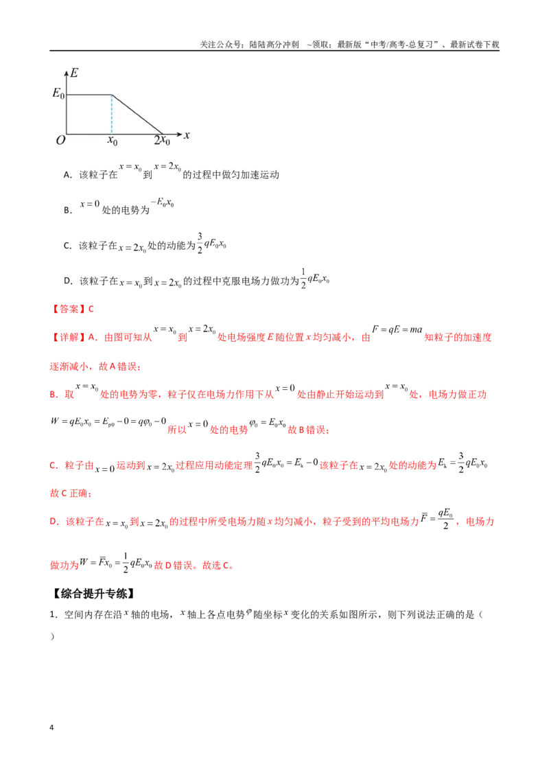 《专题45电场中的φ-x、Ep-x、E-x三类图像（解析版）_04-物理-高考总复习_一轮复习_2024年_2024年高考物理一轮大单元综合复习导学练讲义练习_第八部分：静电场(5)份》第4页预览