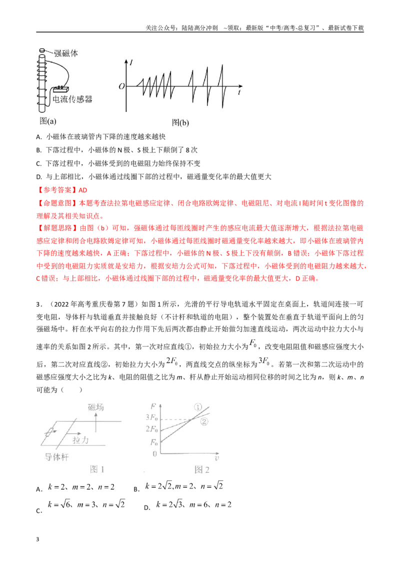 《专题28电磁感应+图像（全国通用）（解析版）_04-物理-高考总复习_专项复习_2025年_五年（2020-2024）高考物理真题分类汇编（全国通用）》第3页预览