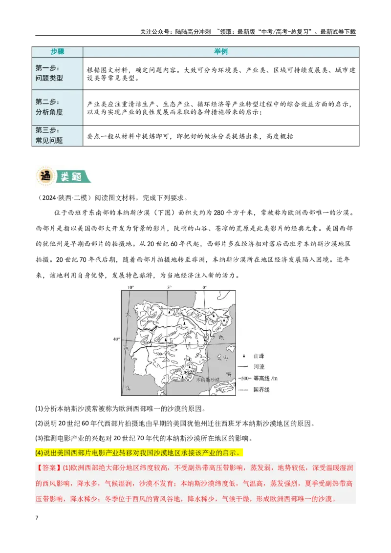 《题型09启示类（教师版）_07-地理-高考总复习_专项复习_2025年_2025年高考地理大题突破+限时集训（新高考通用）》第7页预览