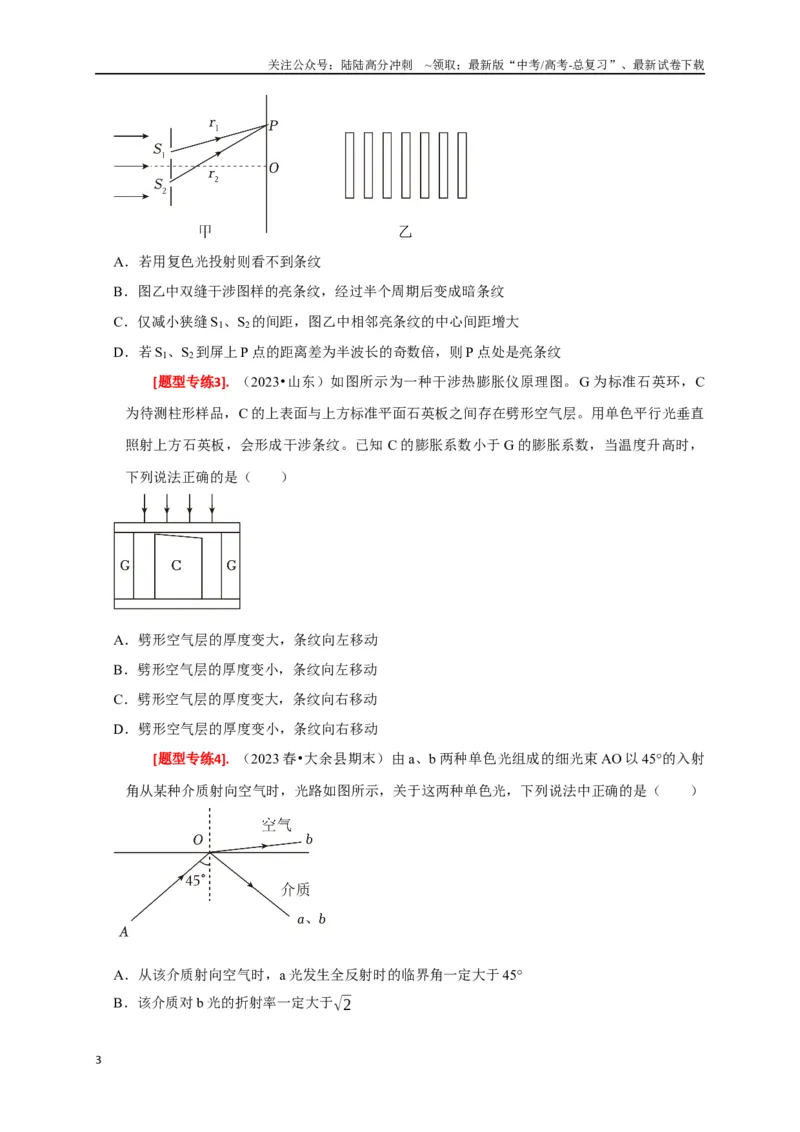 《专题34光的波动性电磁波和相对论（原卷版）_04-物理-高考总复习_专项复习_2024年_2024高考物理热点知识清单题型讲练高考复习全国通用_资料》第3页预览