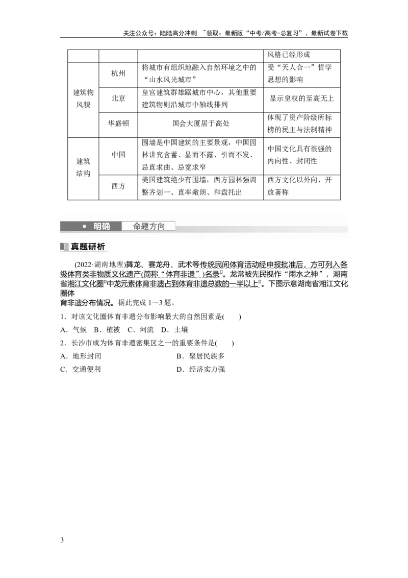 《第二部分　第二章　课时46　地域文化与城乡景观_07-地理-高考总复习_一轮复习_2024年_2024高考地理大一轮复习课件讲义新人教版知识总结_2024年高考地理一轮复习讲义（新人教版）》第3页预览