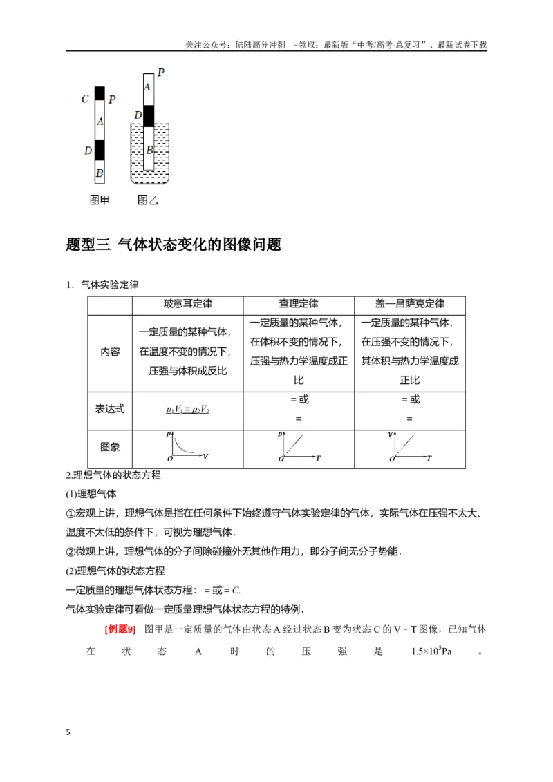 《专题30固体、液体、气体（原卷版）_04-物理-高考总复习_专项复习_2024年_2024高考物理三轮冲刺复习热点知识讲练题型归纳练_资料》第5页预览