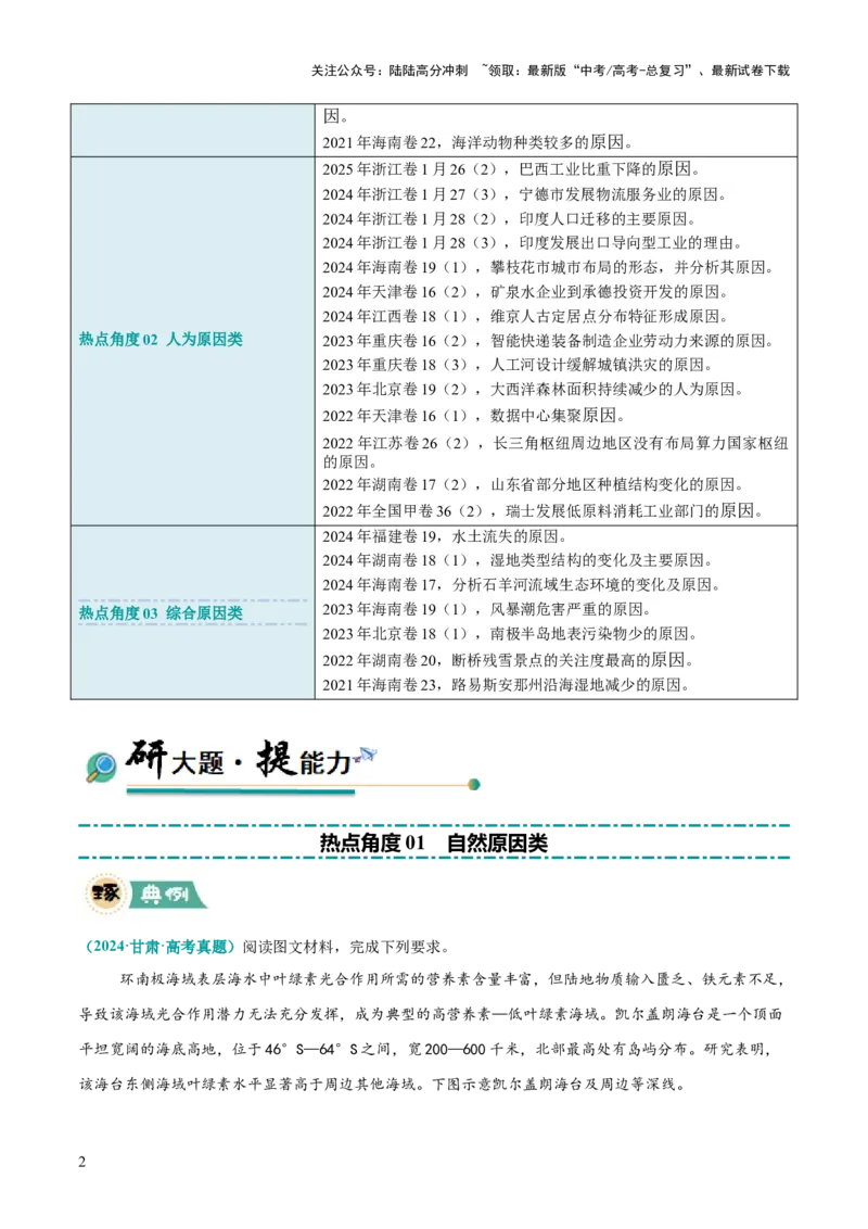 《题型02原因分析类（解析版）_07-地理-高考总复习_三轮冲刺_大题精做冲刺2025年高考地理大题突破+限时集训（新高考通用）》第2页预览